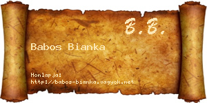 Babos Bianka névjegykártya